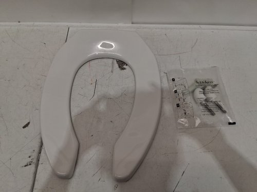 Commercial Plastic bemis Open Front Toilet Seat with STA-TITE Commercial Fastening System- Elongated- White-(model:1955CT 000 ) image 4