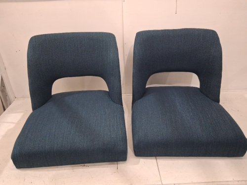 2pk upholstered farmhouse style wooden dining chair - blue image 3
