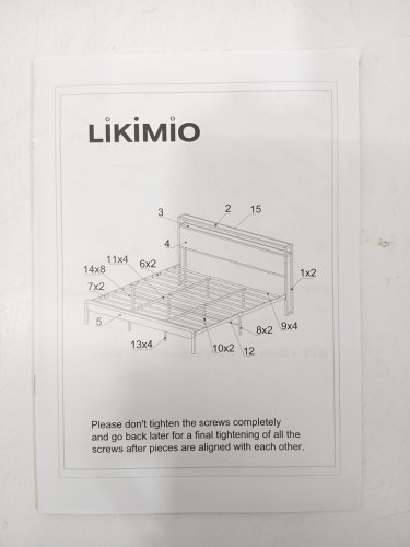 LIKIMIO Platform Bed Frame with storage headboard - King - Brown/Black (Model: HK-KBF-005S) image 8