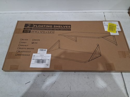 2pk Venusmiles Engineered Wood Floating Shelves - 24" x 12" - oak (model: 	B0FCY74SLP) image 2