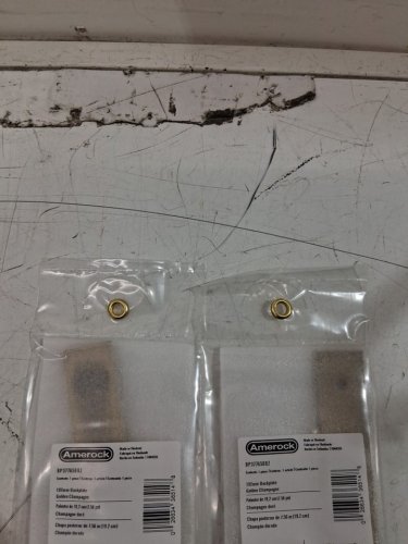 2 Amerock Ladera ecorative zinc cabinet hardware backplate - 192MM - golden champagne (model: BP37765BBZ) image 4