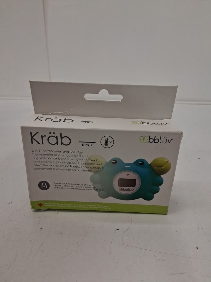 BBLUV KRAB 3 IN 1 THERMOMETER AND BATH TOY - GREEN/BLUE image 2