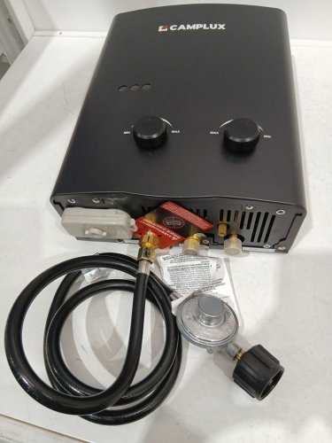 camplux outdoor portable propane tankless water heater with water pump kit - 1.32 gpm water pump - 5L - BLACK (model: ay132bp43) image 6