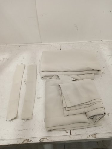 (2 panel) joydeco blackout thermal insulated curtains - 52" x 63" - light beige image 3