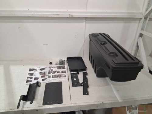 truck bed storage box, lockable lid, waterproof ABS wheel well tool box compatible with chevrolet silverado 1500 GMC Sierra 1500 2019-2021, drive side - 25L - black (ZP20220406B01) image 2