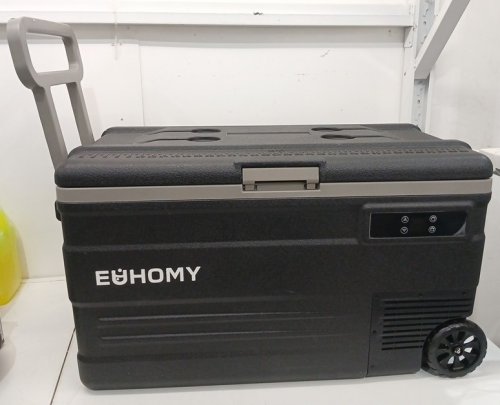 EUHOMY PORTABLE APP CONTROL DUAL-ZONE ADJUSTABLE COOLING REFRIGERATOR FREEZER / COOLER WITH HIGH-EFFICIENCY FROST-FREE COMPRESSOR / LCD DIGITAL CONTROL / HANDLE & WHEELS - 75QT - BLACK / GREY (MODEL: U75 / CF011-75BL-CAEH) image 3