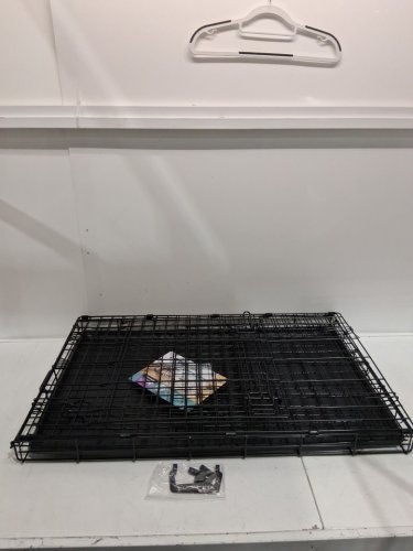 MIDWEST ICRATE DOUBLE-DOOR WIRE-METAL PET CRATE WITH LEAK-PROOF TRAY - LARGE/42.92" x 29.14"x 30.71" - BLACK (MODEL:1542DD) image 4