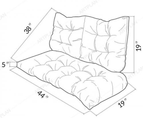 3PC Outdoor PATIO FURNITURE Cushion Set - 44" x 19" x 5" - HUNTER GREEN image 2