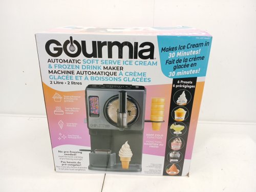 GOURMIA 6-IN-1 AUTOMATIC SOFT SERVE ICE CREAM AND FROZEN DRINK MAKER - 2L/2.11QT - BLACK (MODEL: GSI1060BK/4444017) image 2