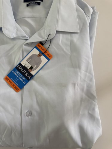 MEN'S NAUTICA OXFORD SLIM FIT Dress SHIRT - XXL 18 (36/37) - Light BLUE (STYLE: 1970226) image 2