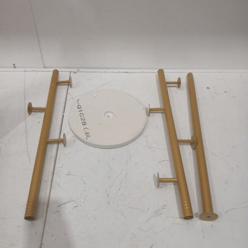 rounded coat rack with solid marble base - 67" x 12.5" - gold/marble image 3