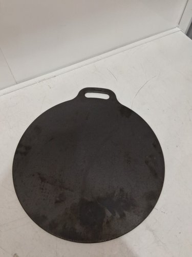 victoria cast iron tawa griddle with handle  - seasoned with flax seed oul - 12" - black image 3