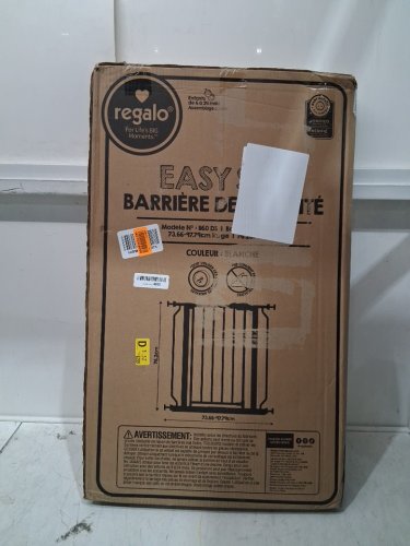 REGALO EASY-STEP METAL WALK-THROUGH SAFETY GATE, 30" X 29'' - 38.5'' - WHITE (MODEL: 1160DS) image 2