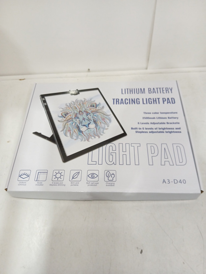 zocelight rechargeable a3 light pad tracing board - 6 brightness levels (model: d40black) image 3
