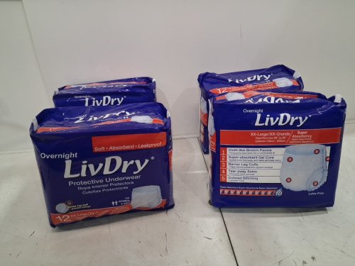 48PK LIV DRY unisex overnight extra soft underwear briefs - xxL image 3