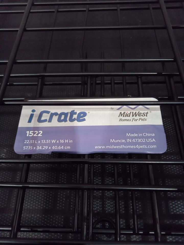 MIDWEST ICRATE DOUBLE DOOR & DIVIDER FOLDING METAL DOG CRATE WITH LEAK PROOF TRAY, X-SMALL/22.51" X 13.5" X 16" - BLACK (MODEL: 1522DD) image 3