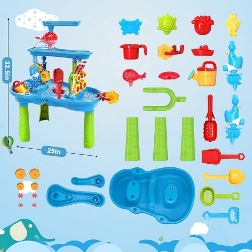 Kid's Xelabrion 3-Tier Water Table playset - Blue / Green (Model: 9390) image 2