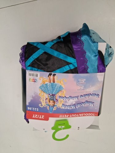 2PC TODDLER MAGICAL WITCH COSTUME DRESS AND HAT - 2T - BLUE/PURPLE image 3