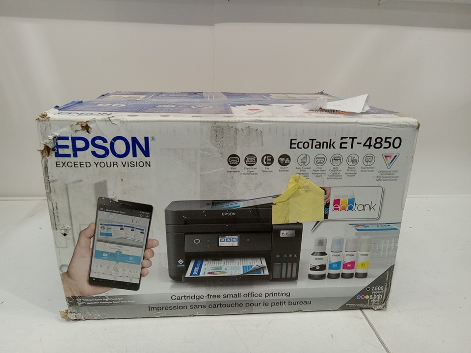 Epson ET-4850 EcoTank Wireless Color All-in-One Printer, Scanner, Fax - WHITE (MODEL: ET-4850) image 2