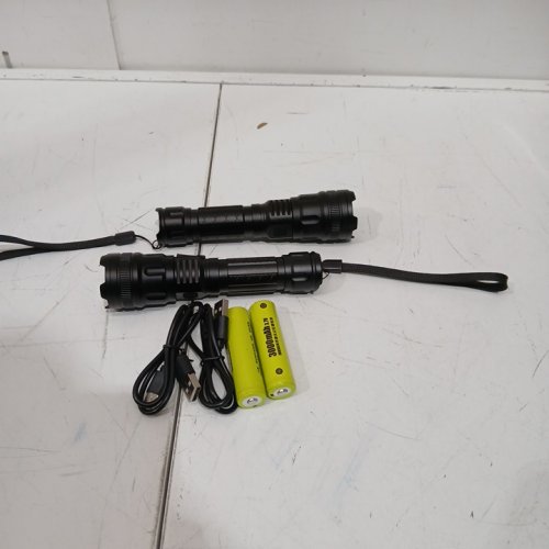 2pk sknsl rechargeable flashlights - black image 3