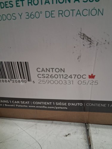 EVENFLO REVOLVE360 2-IN-1 ROTATIONAL CAR SEAT - 24.3" X 16.7" X 20.8" - CANTON BLACK (MODEL: CS260112470C) image 3