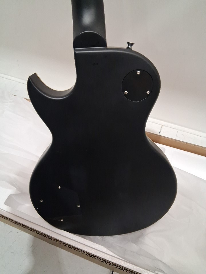 Leo Jaymz 39" Full Size Leo Jaymz Single Cut Curved Top Electric Guitar - black image 8