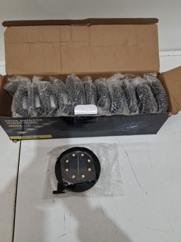 12PK SOLAR GROUND GARDEN LIGHTS - WATERPROOF PATHWAY LIGHTS FOR LAWN - BLACK image 3