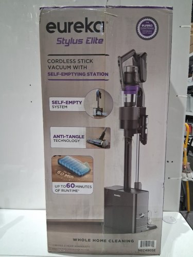 Eureka Cordless Rechargeable 3-IN-1 Stick Vacuum Cleaner WITH CLEANING STATION & ANTI-TANGLE NOZZLE FOR ALL FLOORS - GREY/PURPLE (MODEL: NEC490SE) image 4
