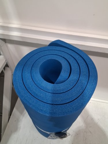 cambivo extra thick yoga mat for workouts, home gyms, pilates and floor exercises - 6ft x 2ft - blue image 4