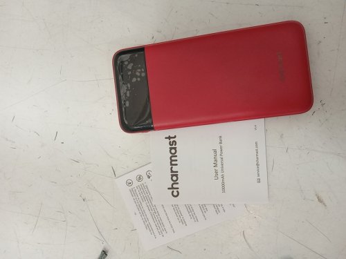 CHARMAST4-IN-1 PORTABLE COMPACT POWERBANK - WITH BUILT-IN USB-A USB-C/ LIGHTNINGMICRO USB CABLES - 10,000MAH- LED BATTERY DISPLAY - red (MODEL: W1148) image 3