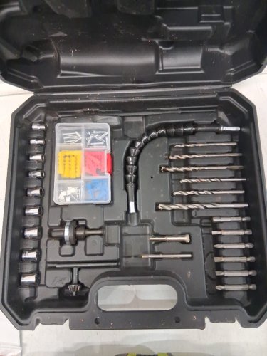 DEWINNER Electric Corded Rotary Hammer Drill Tool Box with Bits, Grinders, Sponge Mat and More - 3300 RPM/710 AMP - Green (Model: image 3