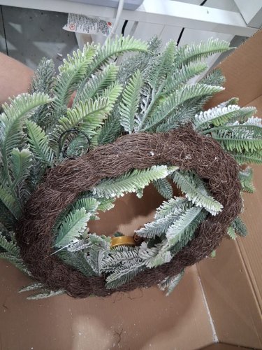 floroad frosted Christmas Candle Wreath for Table Decor Centerpiece - 26" - bronze/copper image 3