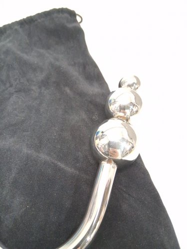 BDSM BONDAGE STEEL ANAL HOOK WITH CARRYING POUCH - SILVER image 4
