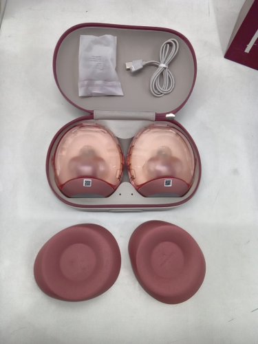 momcozy  Air 1 Ultra-Slim Hands-Free Wearable Breast Pump with wireless charging Case - cozy red  (model: air 1) image 3