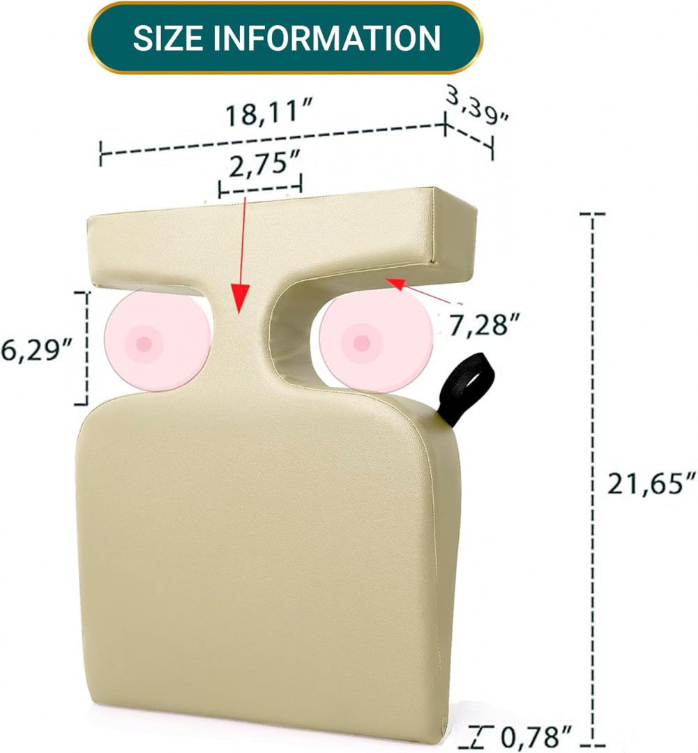 easy spa medical wedge cushion breast pillow for surgery recovery - larger busts (size: AA - C) - cream image 2