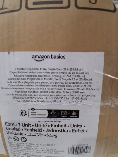 AMAZON BASICS FOLDABLE METAL WIRE DOG CRATE - 22" - (MODEL: 9001N-48B) image 2