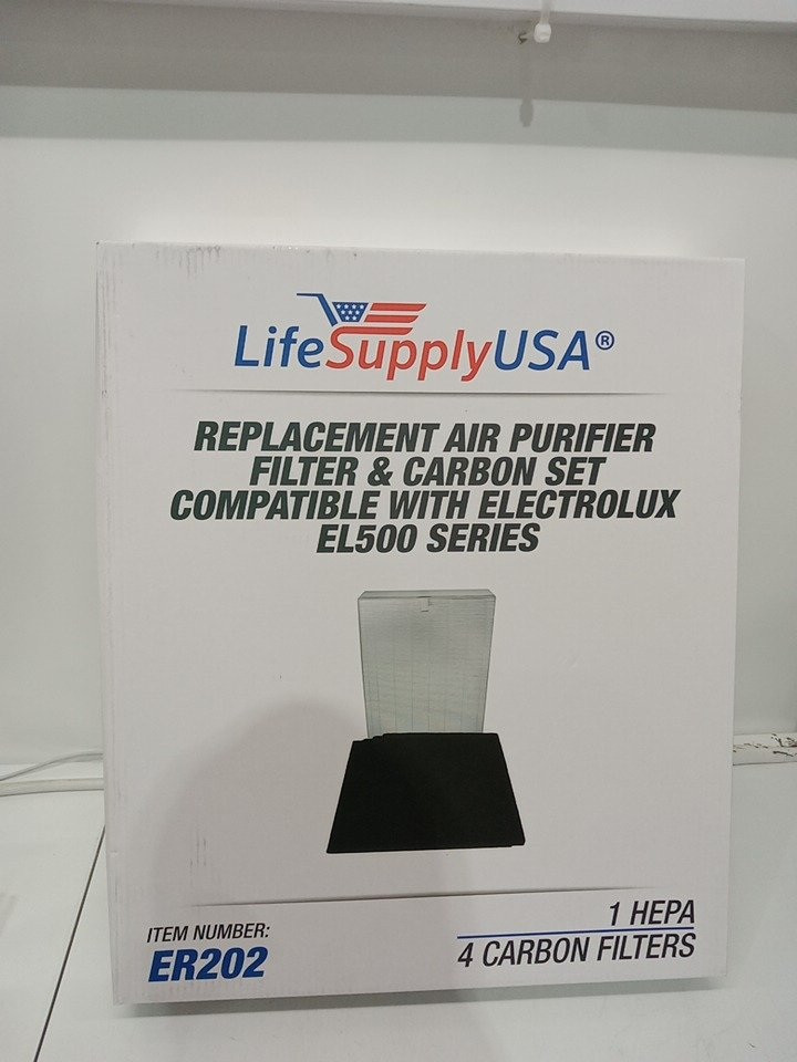 5pc LifeSupplyUSA Replacement Air Purifier Filter and Carbon Set for Electrolux EL500 Series - 2X FILTERS & 8X CARBON SET (Model: ER202) image 2