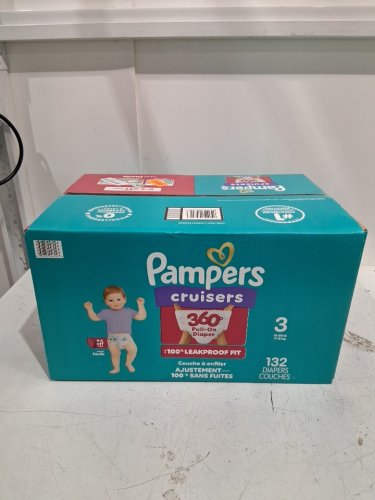 132PK PAMPERS CRUISERS 360° GAP-FREE FIT disposable baby DIAPERS - SIZE 3 (16-28LBS) image 2