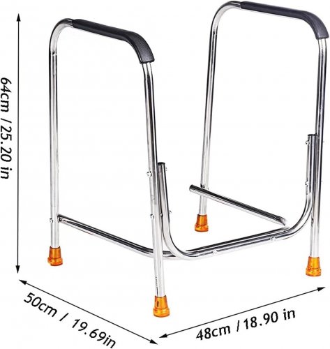 Stainless Steel Toilet Safety Grab Bars Stand Frame - 25" x 18.9" - Silver image 2