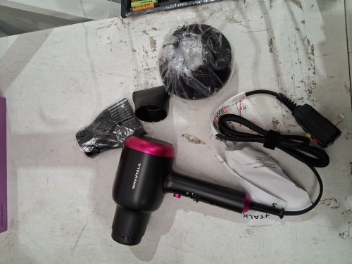 Wavytalk blown away ionic Hair Dryer with diffuser & concentrator attachments - BLACK/pink (MODEL: QL-5917BDC) image 3