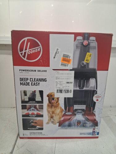 HOOVER POWERSCRUB DELUXE UPRIGHT CARPET CLEANER WITH SPIN SCRUB, MULTI‑DIRECTIONAL BRUSHES, DUAL‑TANK SYSTEM, HEAT FORCE RAPID‑DRY, AND AUTOMATIC DETERGENT MIXING - 20 FT CORD - RED/BLACK (MODEL: FH50150VCD) image 2