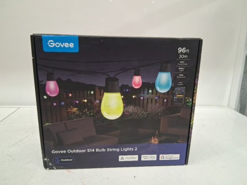 GOVEE indoor/outdoor waterproof app control  smart  RGBIC  string lights - Works with Alexa, Google & Matter - 96ft - black (model: h702b) image 3