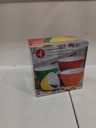 8pc MELAMINE bowl set with lids - assorted colours (model: 779634) image 2