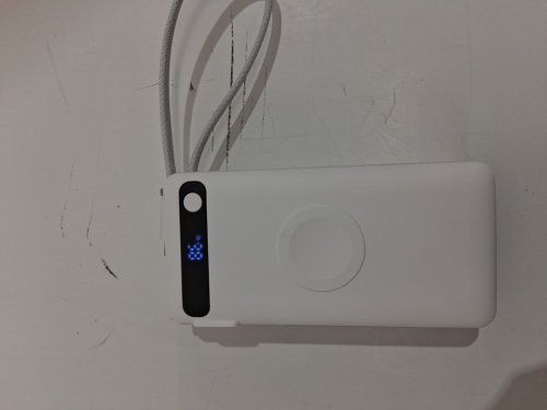 voteen Portable Charger Power Bank with AC Wall Plug & Built-in Cables for iPhone 17/16/15, iPad, Galaxy S25/S24, iWatch - 10000 mAh - white image 3