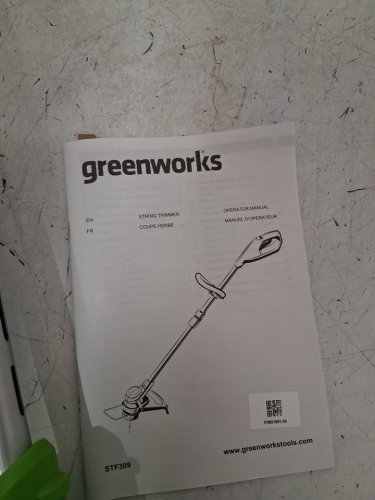 Greenworks *tool only* Cordless String Trimmer with adjustable handle - compatible with 40V greenworks battery - *tool only* - 12"- green/black (Model: stf309) image 5