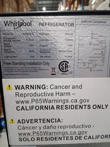 whirlpool mini refrigerator with reversible door - freezer compartment - 4.3cu.ft stainless steel and black (model:wh43s1e) image 15