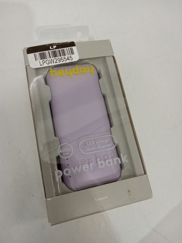 Heyday power bank with LED power level display and charge cable - 4000mAh - DC 5V/2.1 A - purple - (model:0559) image 2