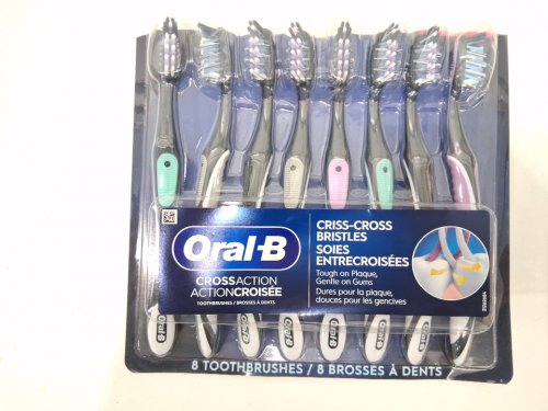 8pk oral b cavity prevention cross action criss-cross bristle - soft toothbrushes - Assorted colors image 2