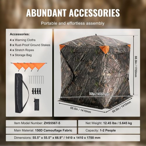 270° See Through Hunting Ground Blind - 1-2 person - camouflage image 2