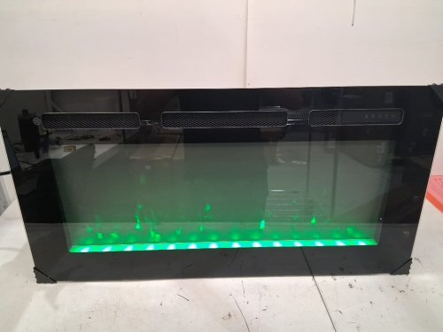 efiretric electric fireplace heater with multicolored flame, freestanding or wall mount/recessed - 36" x 17", 1500W - black - (model: dc0002hs36a) image 8